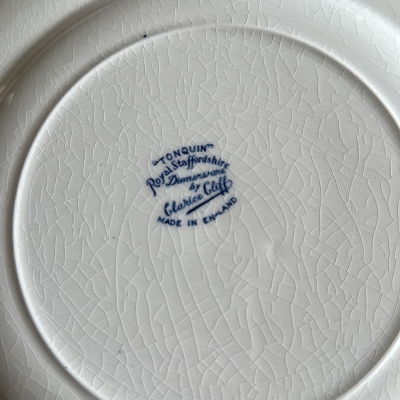 Royal Staffordshire Tonquin Blue Salad/Lunch Plate set of four - Picture 8 of 13